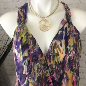 Cabi sheer floral halter top